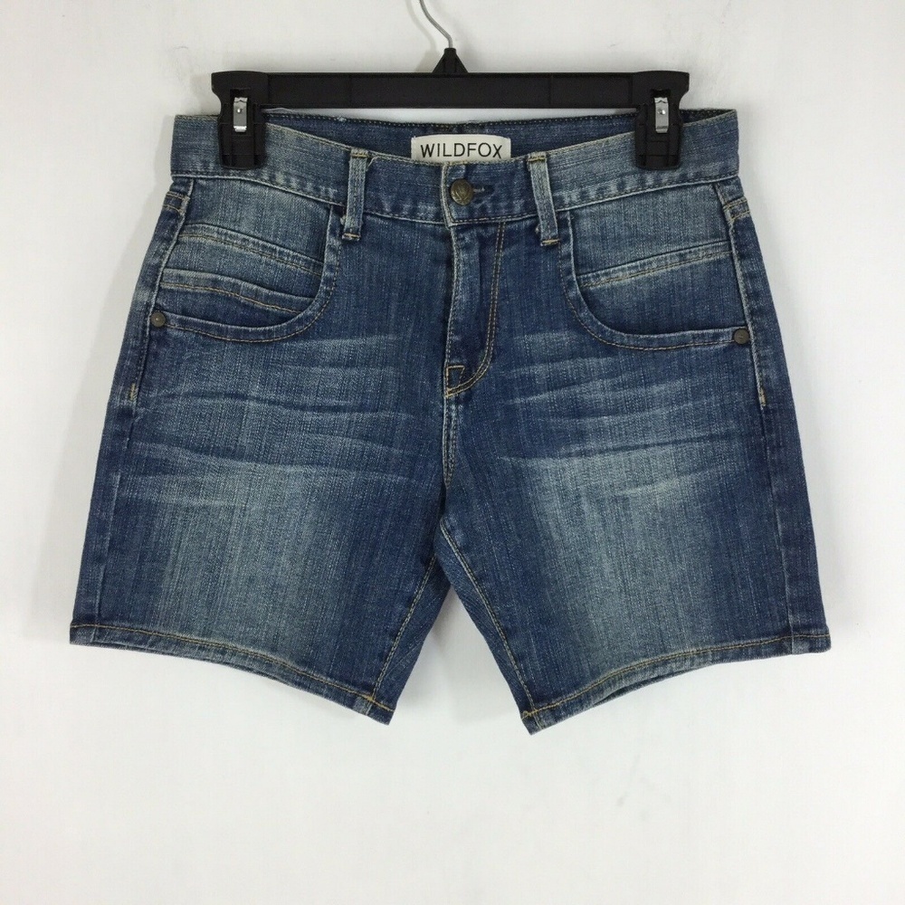 Wildfox Womens Bermuda Denim Shorts Blue